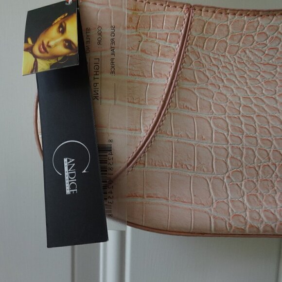 Candice ( LA)  light pink shoulder bag new with tags snake skin design stands up - Picture 6 of 13